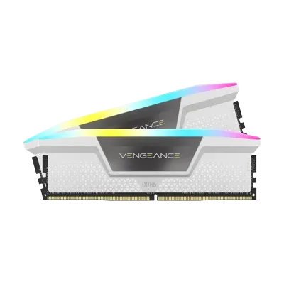 RAM (แรม) CORSAIR VENGEANCE RGB 32GB (16×2) DDR5 5600MHz WHITE (CMH32GX5M2B5600C40W)